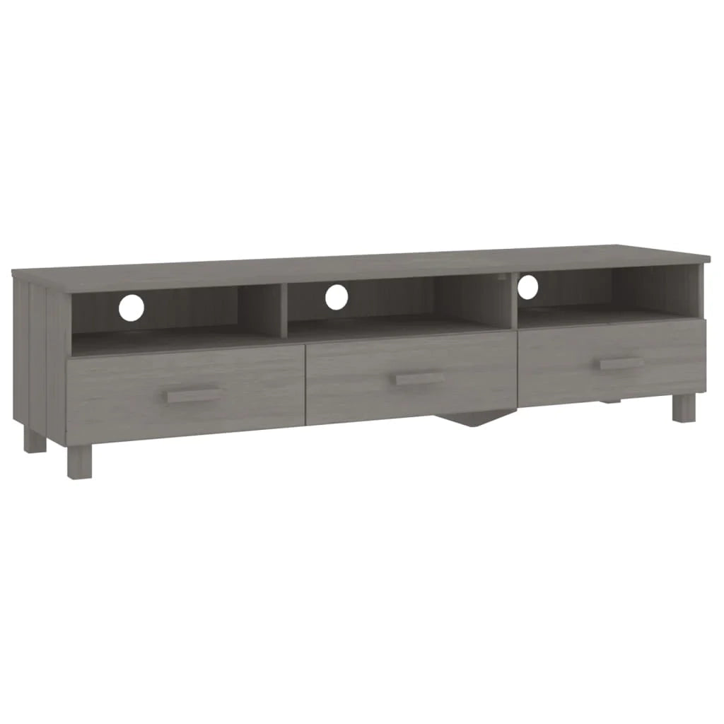 Mobile TV multimediale scaffale TV credenza mobile TV sala da pranzo soggiorno camera da letto HAMAR light 158 x 40 x 40 cm legno di pino massiccio grigio 02_0027632