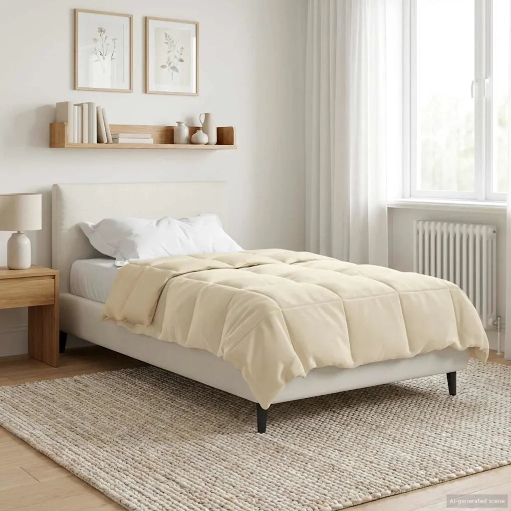 Duvet Estivo Trapuntato Crema 155 x 200 cm Microfibra 42025979