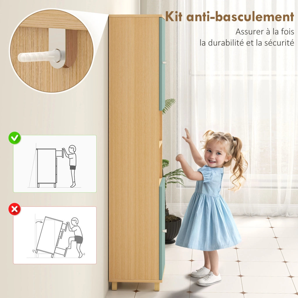Mobile bagno armadio contenitore ripiani regolabili ¨C Minimal ¨C 30x30x166 cm verde