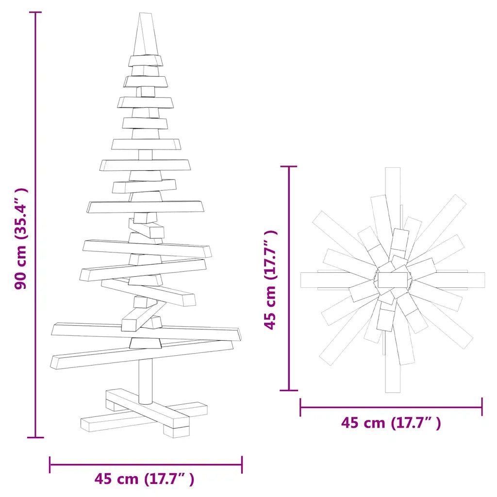 | Albero di Natale in legno | naturale 90 cm Legno di pino massello