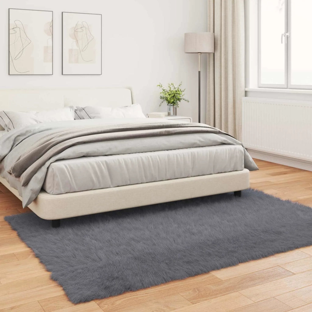 Tappeto in finta TAFALLA Antracite 120 x 170 cm Poliestere 42021592