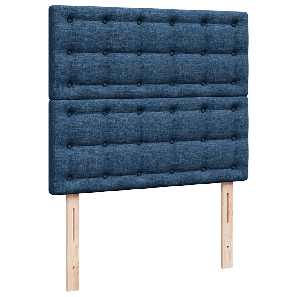 Struttura Letto Pouf con Materasso Blu 120x190 cm in Tessuto 3314161