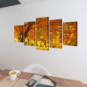 5 pz Set Stampa su Tela da Muro Acero 200 x 100 cm 241577