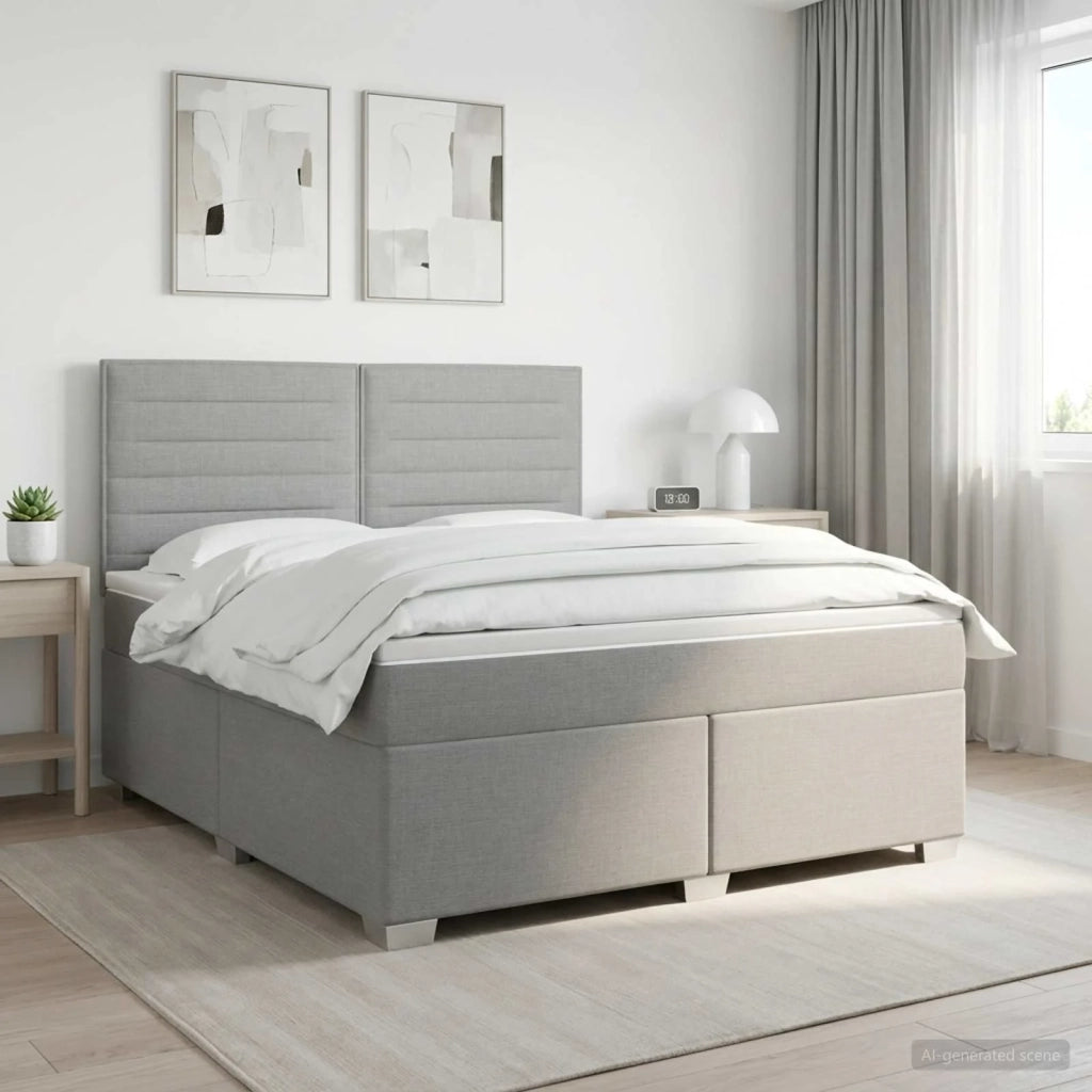 Letto box spring con materasso Grigio Chiaro 140 x 190 cm 3454859