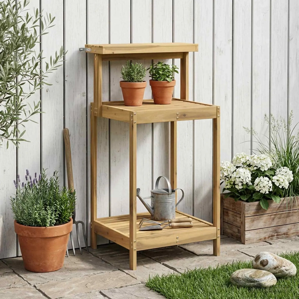 Banco da Giardinaggio Esterno 56,5 x 48,5 x 107 cm Bianco 903083