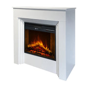 Caminetto Alfaedo, Camino Elettrico Superficie Riscaldabile 30 m2, 96x35x96h cm Bianco