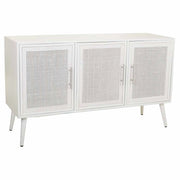 Credenza in legno e rete bianca 120x41,5x71h