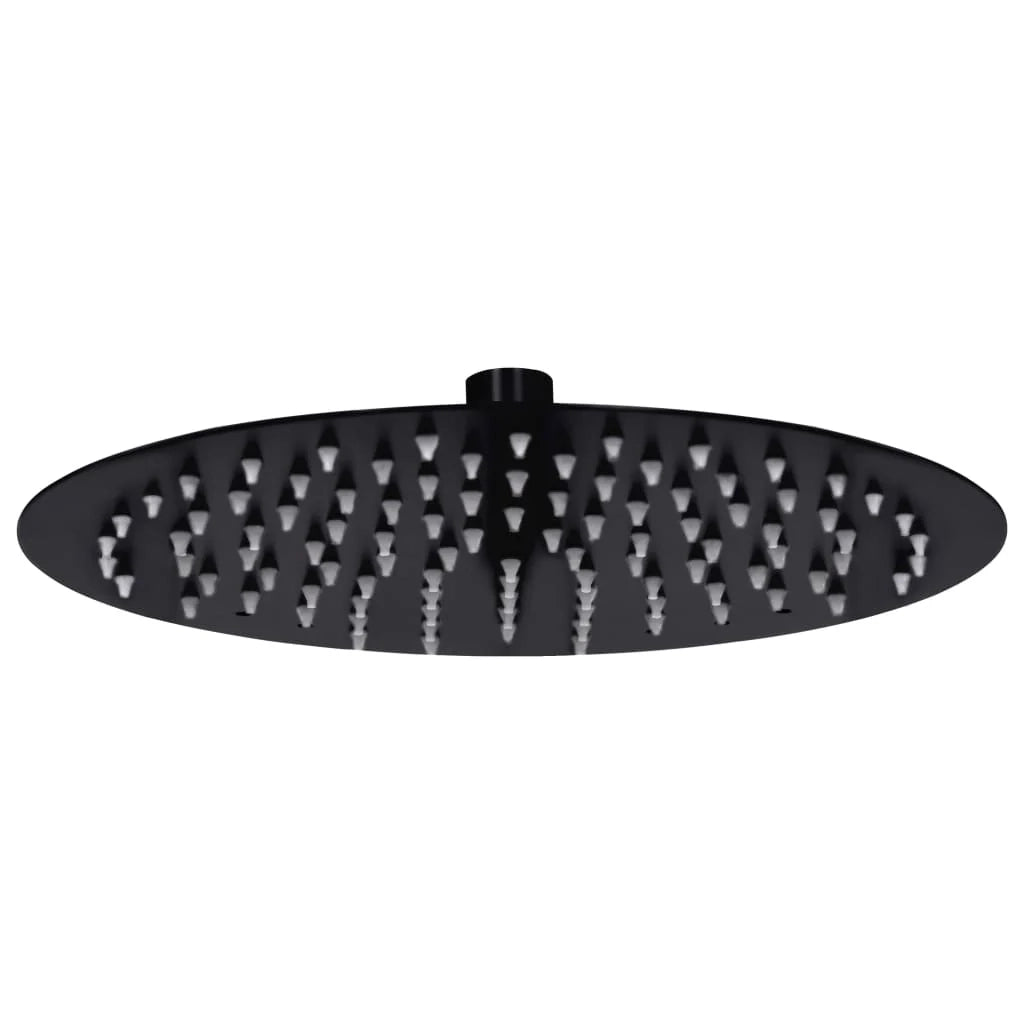 Soffione doccia a pioggia soffione doccia accessorio per il bagno acciaio inox 25 cm rotondo nero 02_0002073