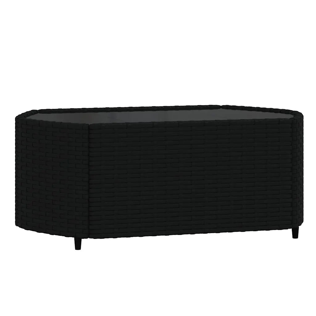 Set Divani da Giardino 3 pz con Cuscini Nero in Polyrattan 319791