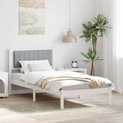 Letto con Testiera Rivestita Grigio chiaro 90 x 200 cm 878288