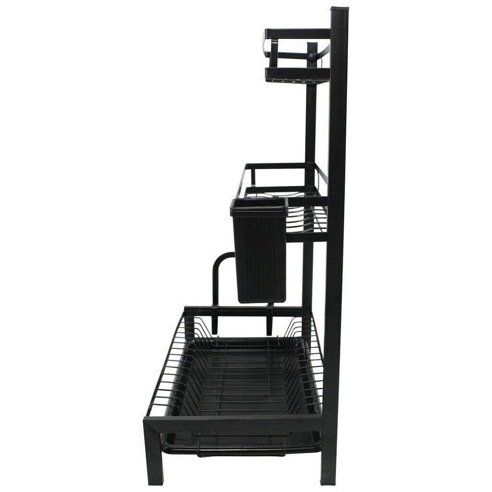 Trade Shop - Scolapiatti Colapiatti Base Appoggio In Acciaio 3 Ripiani 42 X 25x 60 Cm Mj-6014 -