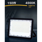 Trade Shop - Faro Led 150 Watt Proiettore Esterno Ip65 Nero Luce 3000k 6500k 4000k Fs150w-n - -bianco Naturale      -