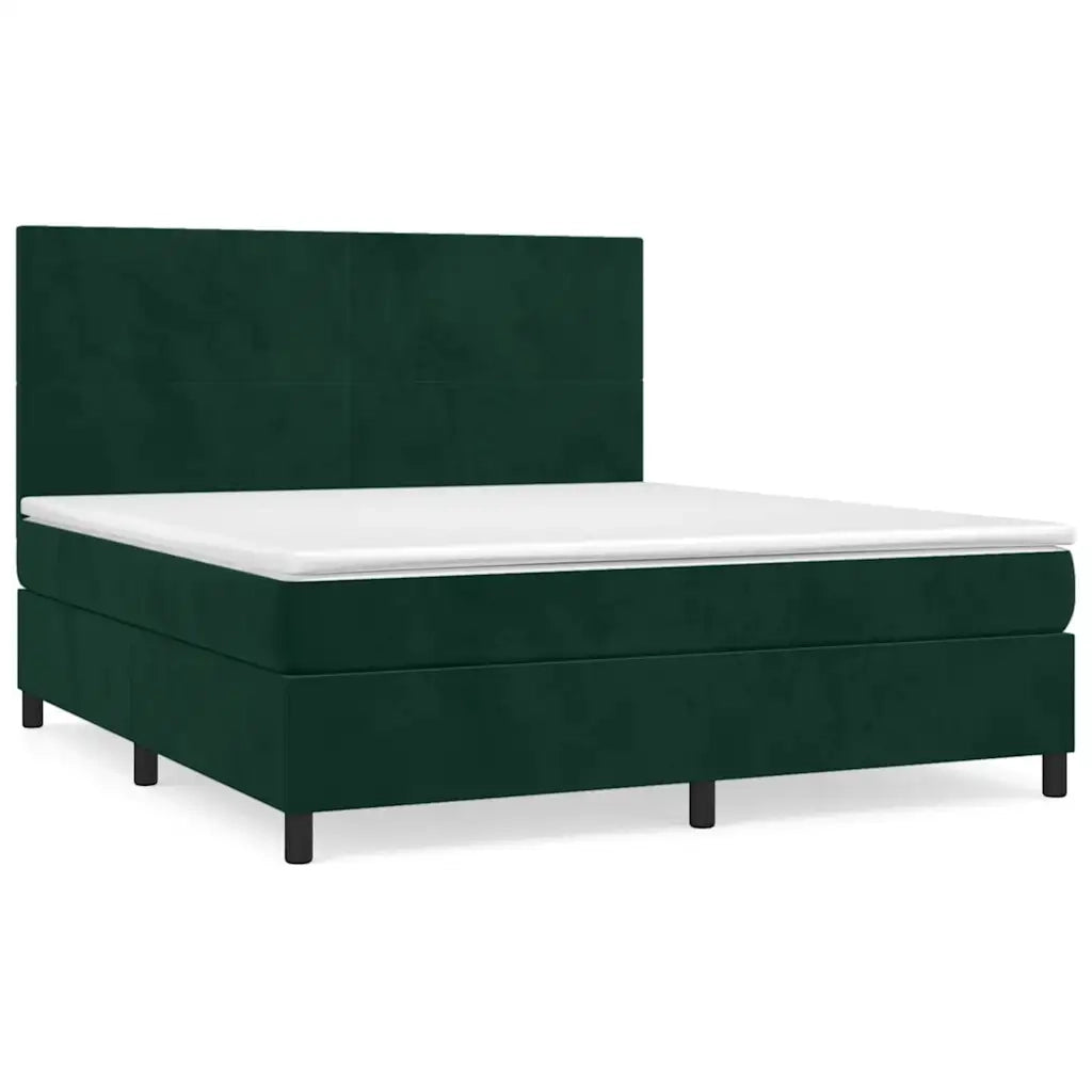 Giroletto a Molle con Materasso Verde Scuro 180x200 cm Velluto 3142920
