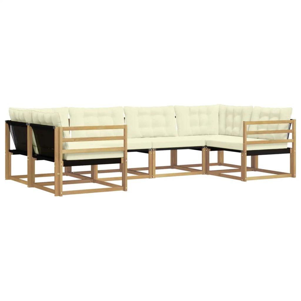 Set di divani da esterno con cuscino 6 pcs Bianco e Crema 3389008