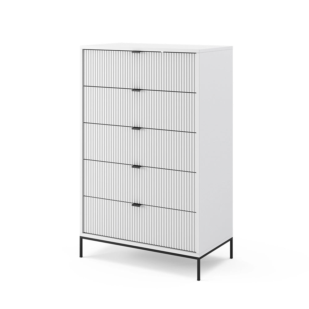 Vicco Cassettiera Bianco 42 x 120 cm con 5 cassetti