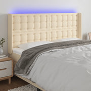 Testiera a LED Crema 183x16x118/128 cm in Tessuto 3124501