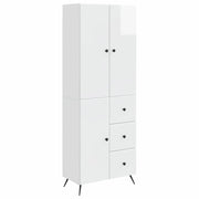 Set di armadi 2 pcs Bianco Lucido Legno ingegnerizzato
