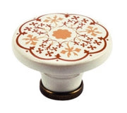 POMOLO PORCELLANA P 48  44X30 MM C/BASETTA- METAL STYLE- 4,0 pz