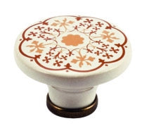 POMOLO PORCELLANA P 48  44X30 MM C/BASETTA- METAL STYLE- 4,0 pz