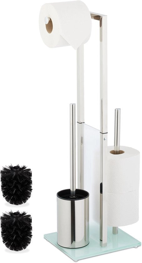 Set di accessori per la toilette 3 in 1 - Acciaio inox lucido - Stante