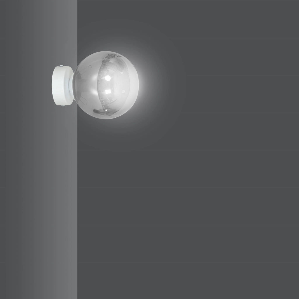 Applique Emibig Rossi vetro bianco fumo E14 1 luce IP20