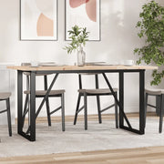 Tavolo da Pranzo Telaio a O 160x80x75,5 cm Legno Pino e Acciaio