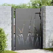 Cancello da giardino con blocco Nero 100 x 125 cm