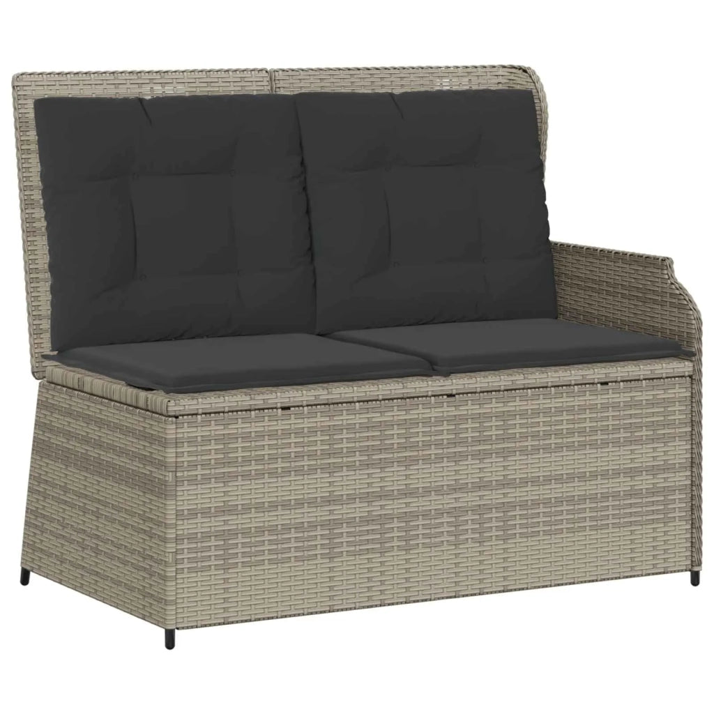 Panchina da Giardino | Panca da Giardino con cuscino Grigio chiaro polyrattan