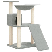 Albero per Gatti con Tiragraffi in Sisal Grigio Chiaro 83 cm CFW3781294