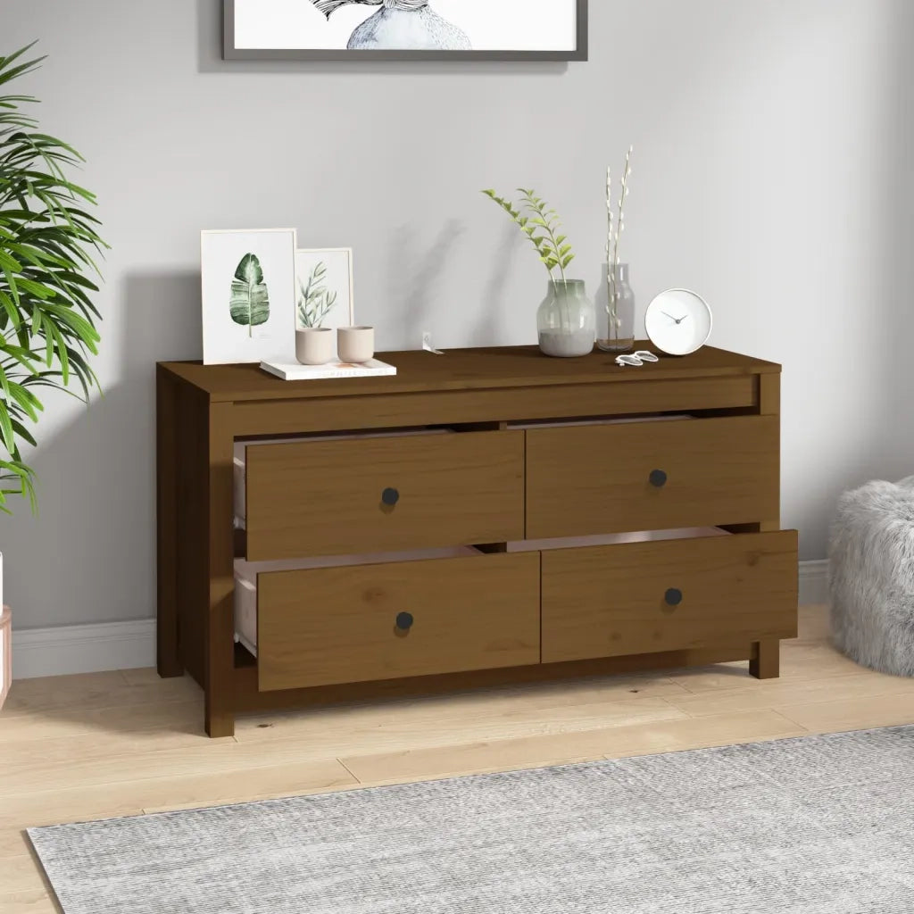 Armadietto Marrone Ambra 100x40x54 cm in Legno Massello di Pino 821777