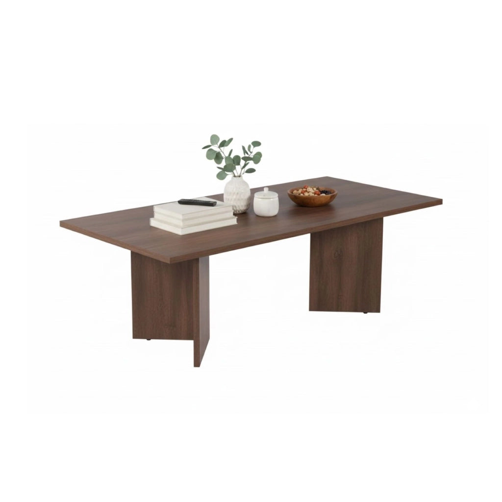 Turate, Tavolino da Salotto Forma Rettangolare, 119x60x40h cm Marrone Noce