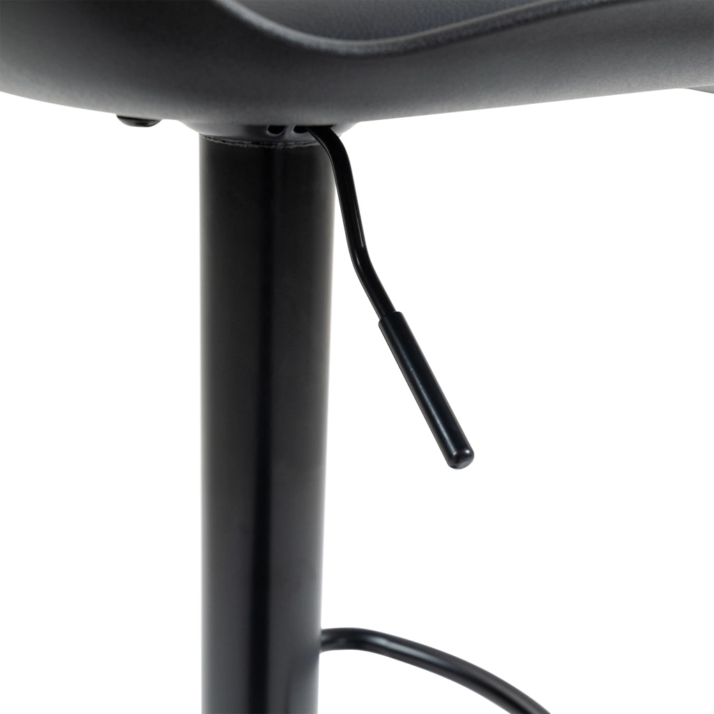 SGABELLO BAR Girevole 360° con Schienale Nero in Metallo e Imbottito