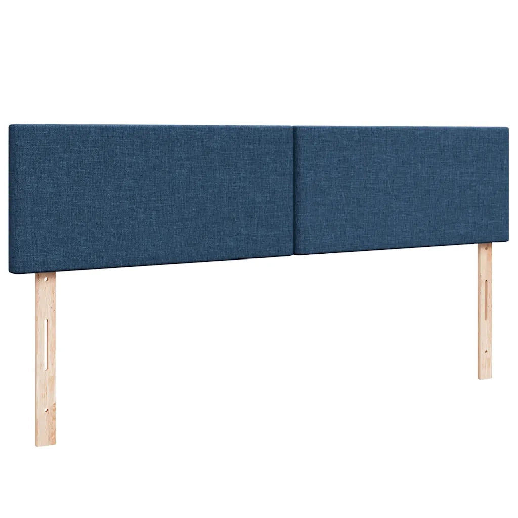 Struttura Letto Pouf con Materassi Blu 200x200 cm in Tessuto 3311986
