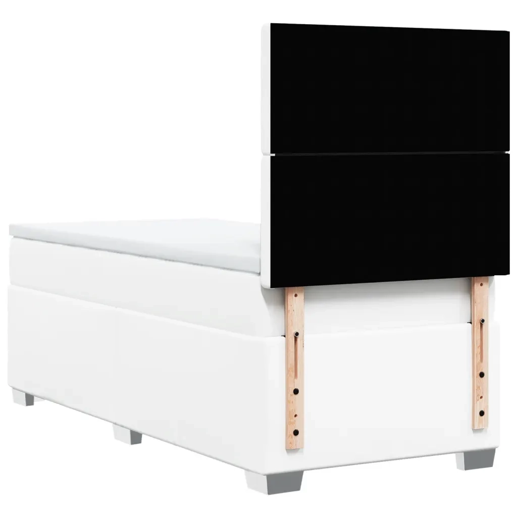 Giroletto a Molle con Materasso Bianco 90x200 cm in Similpelle