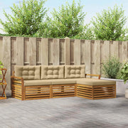 Set di divani da esterno Naturale e Beige 254 x 162,5 x 73 cm