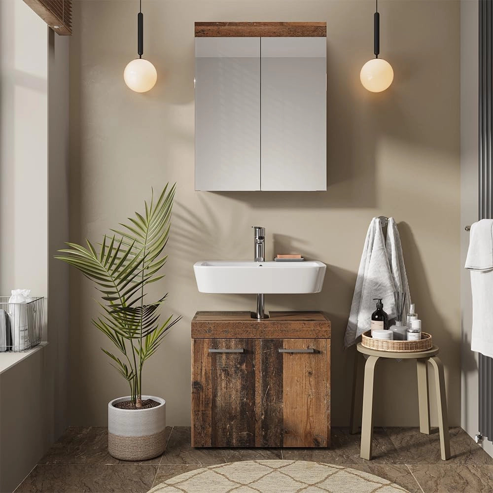 Specchio contenitore bagno Luna, Oldstyle, 60 x 77 cm