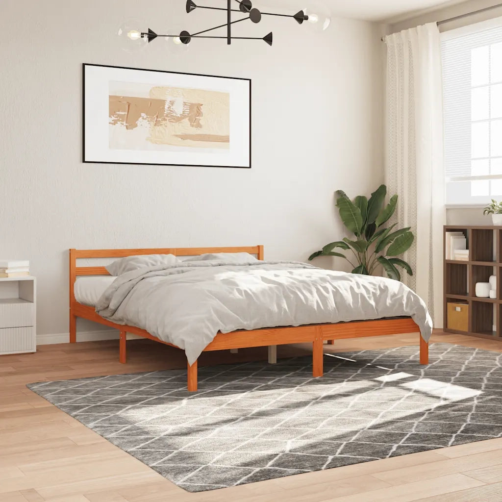 Letto senza Materasso-Struttura Letto Marrone Cera 180x200 cm in Legno di Pino 844658