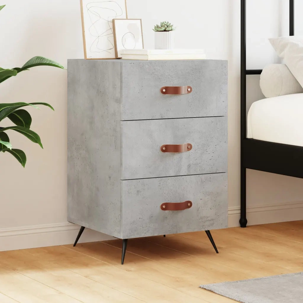 Comodino-Tavolino da notte Grigio Cemento 40x40x66 cm in Legno Multistrato 660716