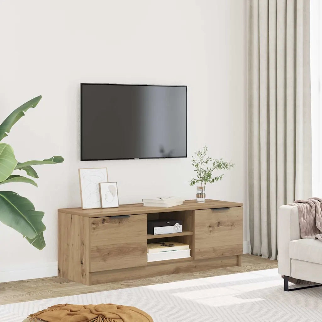 Mobile TV Marrone Artigianale 102x35x36,5 cm Legno Multistrato 856859