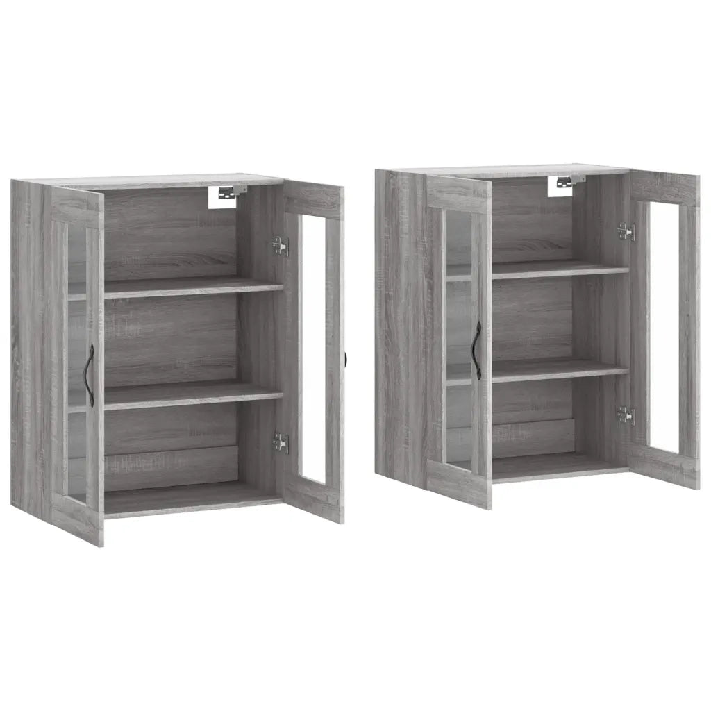 Armadietti a Parete 2 pz Grigio Sonoma in Legno Multistrato 3197975