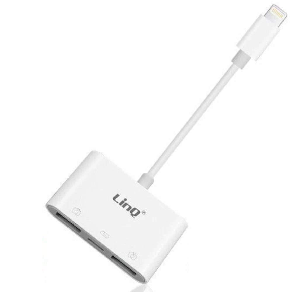 Trade Shop - Adattatore 8 Pin Lettore Schede Memoria Otg 3in1 Lightning + 2 Usb Femmina Ith488 -