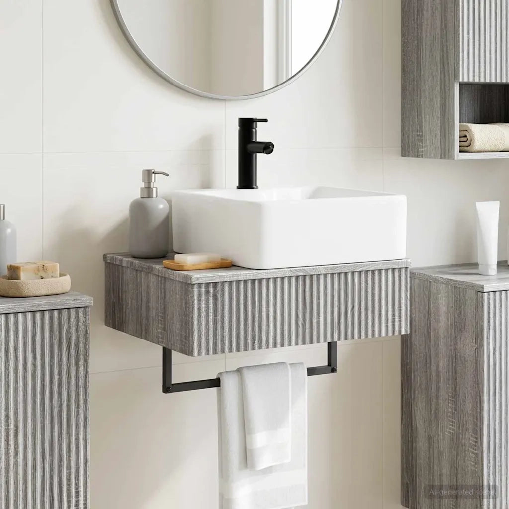 Lavabo da Parete Sonoma grigio 53 x 35 x 39 cm