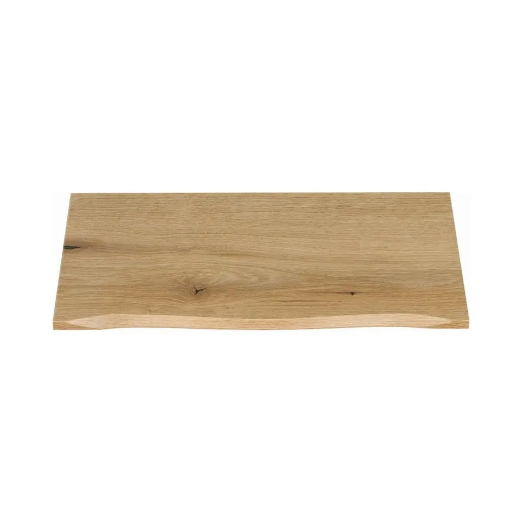 Set VANO in rovere chiaro 80cm: mobile sottolavabo con cassetti + piano per lavabo + lavabo da appoggio bianco scanalato