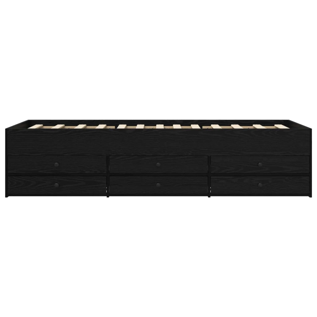 Telaio del letto con storage Rovere Nero 80 x 200 cm 3429651