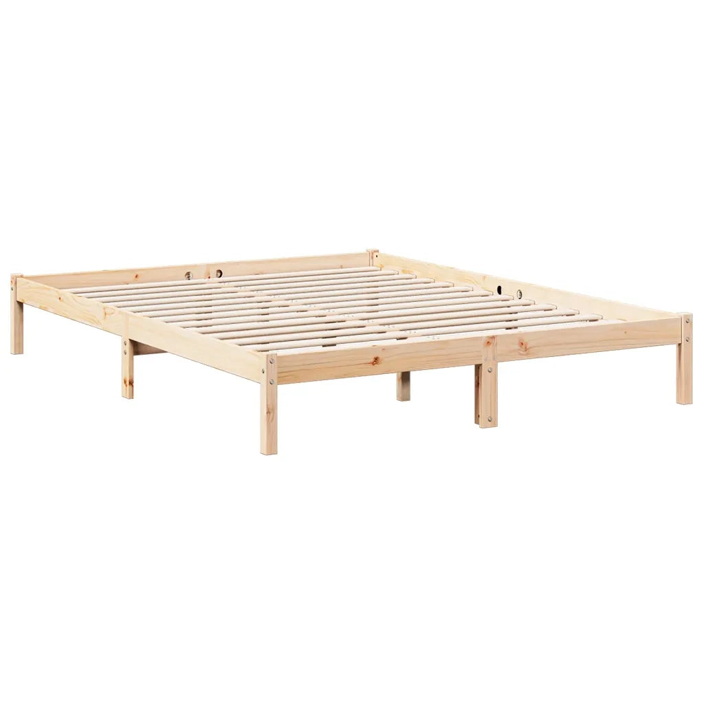 Letto Extra Lungo senza Materasso 140x210 cm in Legno di Pino 852406