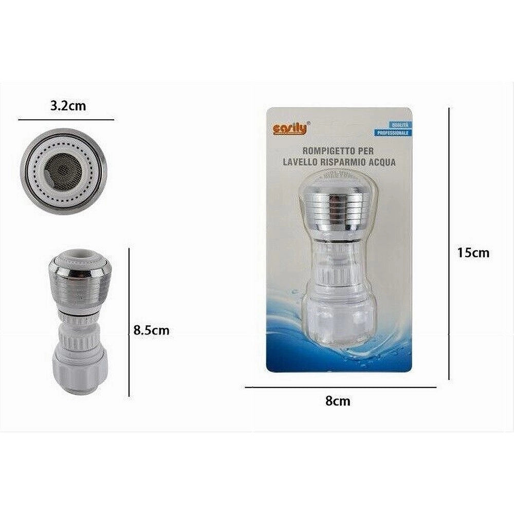 Trade Shop - Aeratore Rompigetto Rubinetto Lavello Cucina Cromato Filtro Snodato Bianco 69263 -