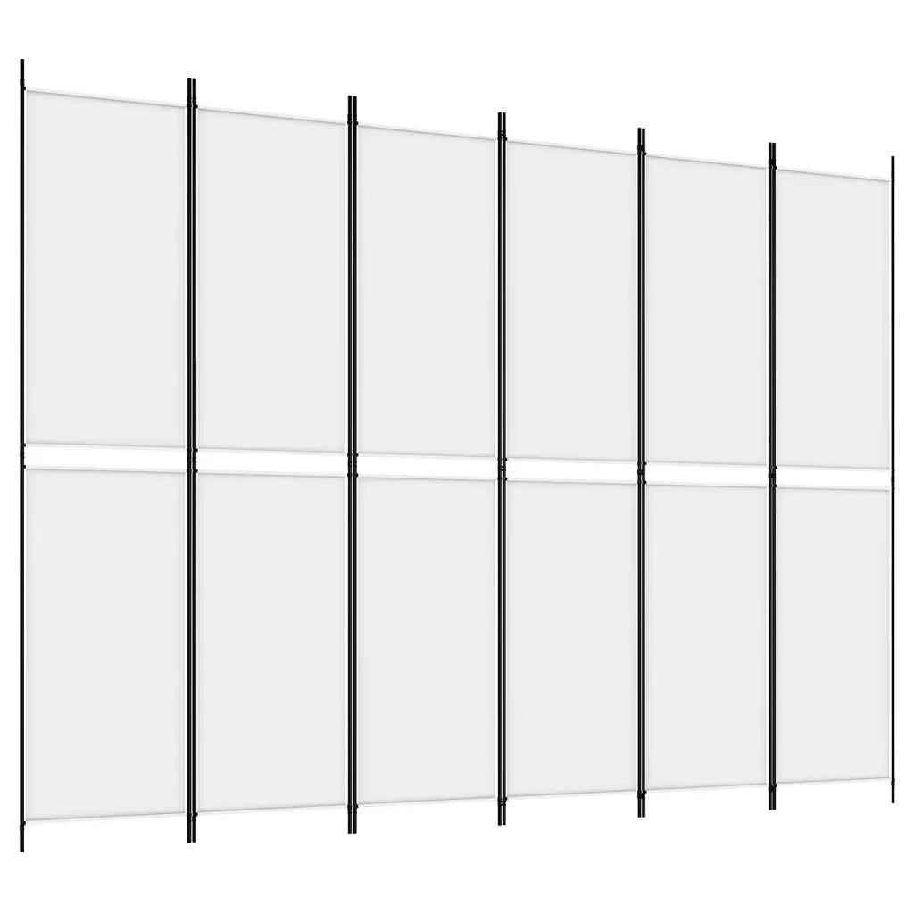 Divisorio Ambienti | Divider per stanze | Paravento a 4 Pannelli Bianco 300x220 cm Tessuto