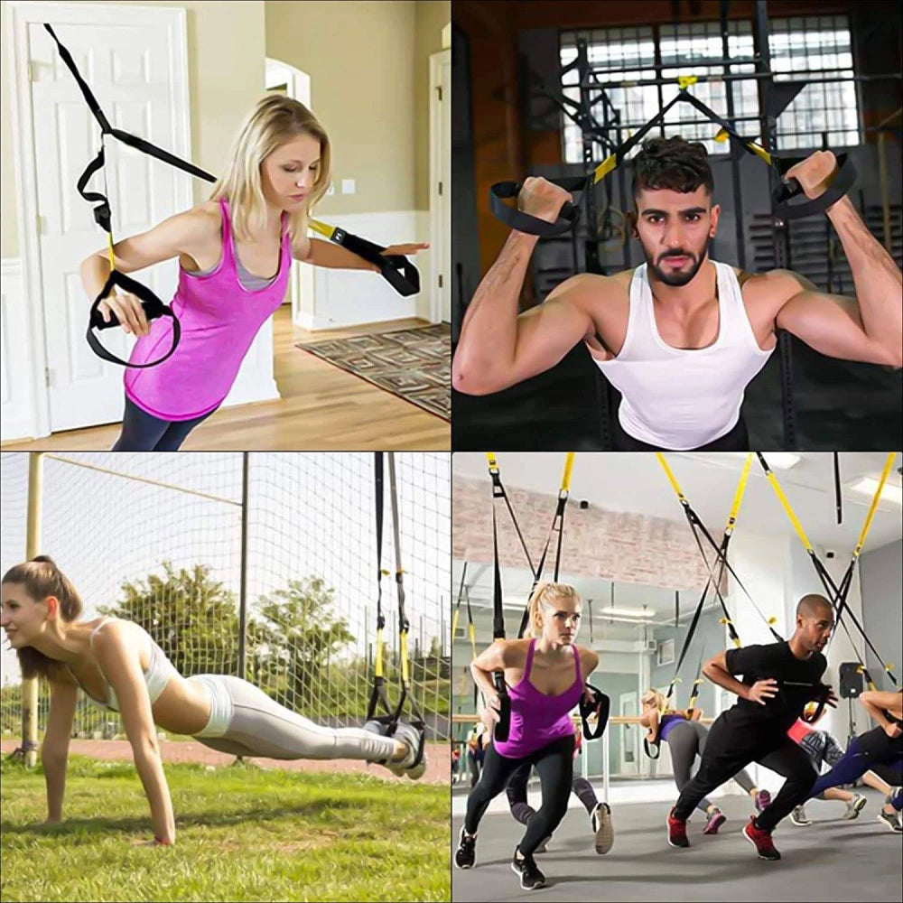 Trade Shop - Cinghie Per Allenamento In Sospensione P4 Carico 500kg Ancoraggio Porta Fitness -