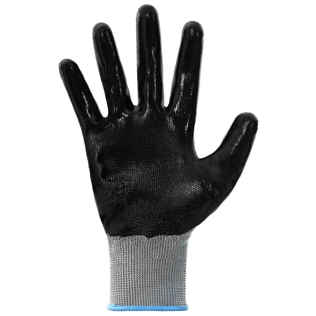 Guanti da Lavoro 24 pcs Grigio e Nero 9 / l Poliestere
