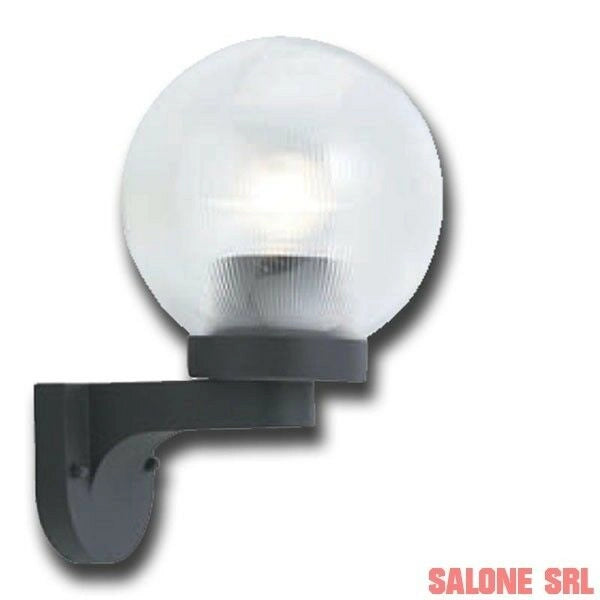 LANTERNA A PARETE 4 PZ.GLOBO DA ESTERNO APPLIQUE IN ALLUMINIO NERO 60W